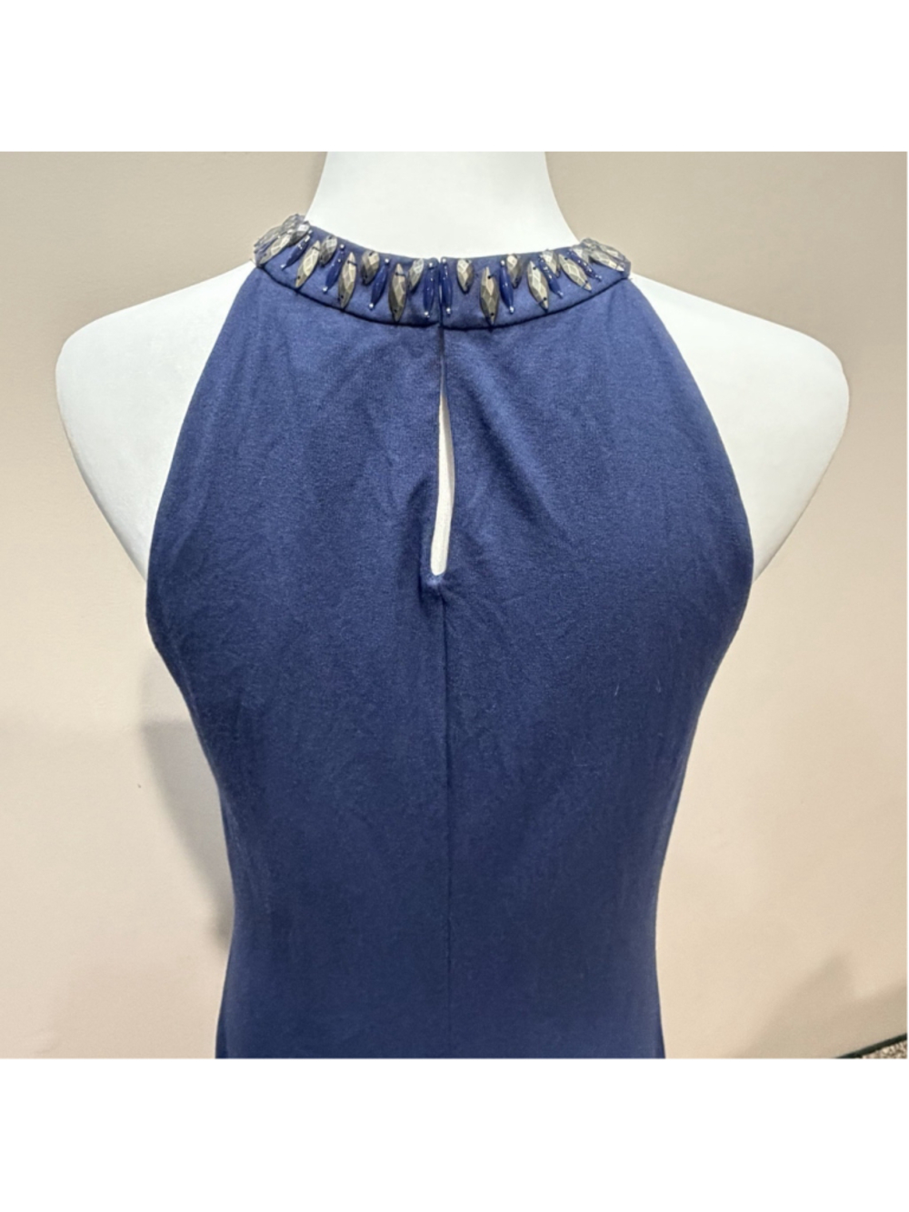New Tommy Bahama Jersey Halter Dress M Blue Beach Cruise Resort Travel Coastal - Picture 5 of 12